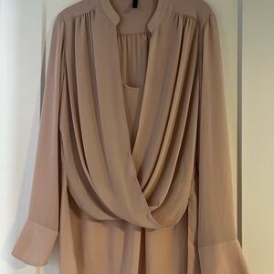 BCBGMaxAzria Blush Drape Blouse